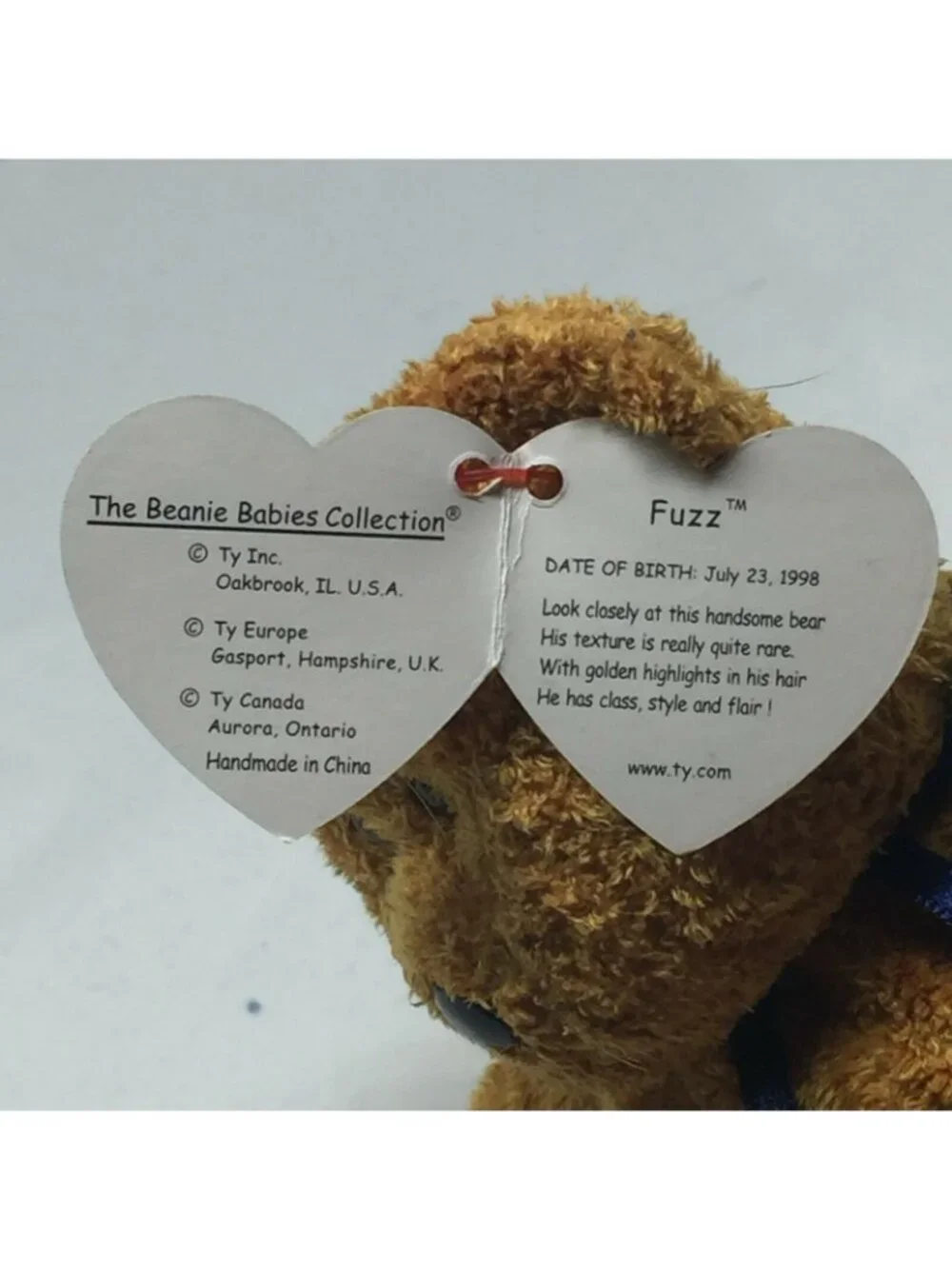 Ty Beanie Baby Fuzz Original Plush Stuffed Animal Retired W Tag July 23 1998